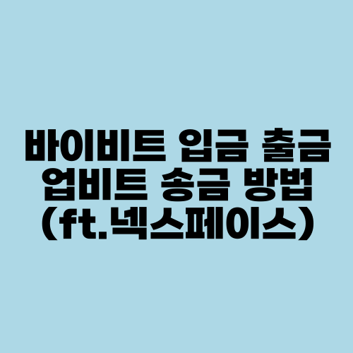 바이비트 입금 출금 업비트 송금 방법 (ft.넥스페이스)